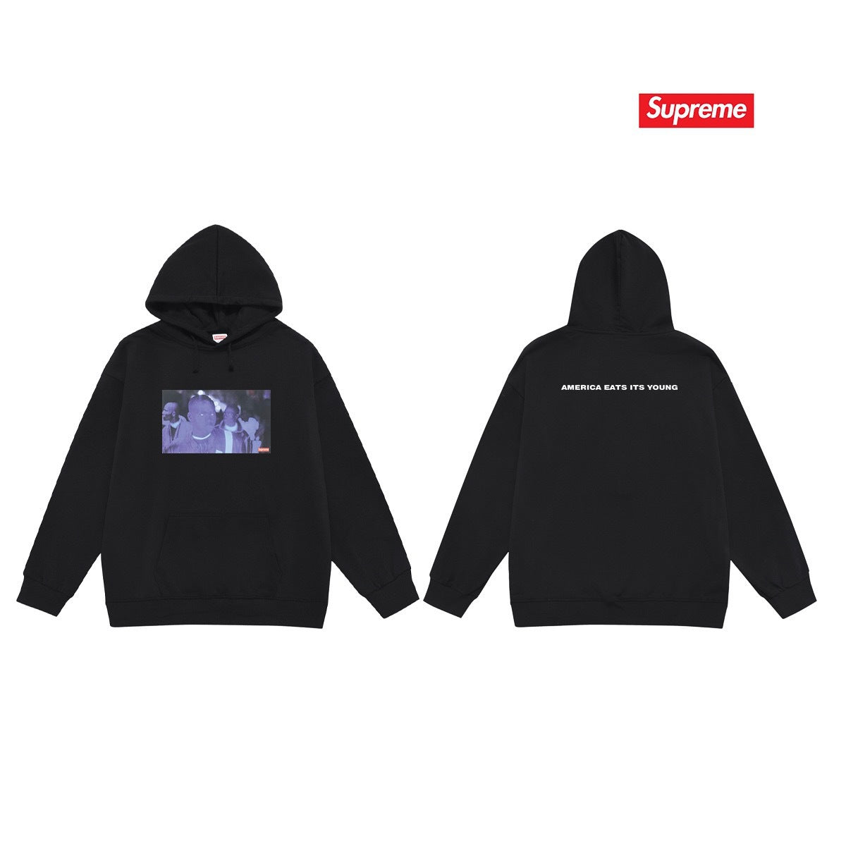 Cross border high version trendy brand Supreme letter printed hooded sweatshirt jacket, classic BOX looped hoodie for men and women (22)