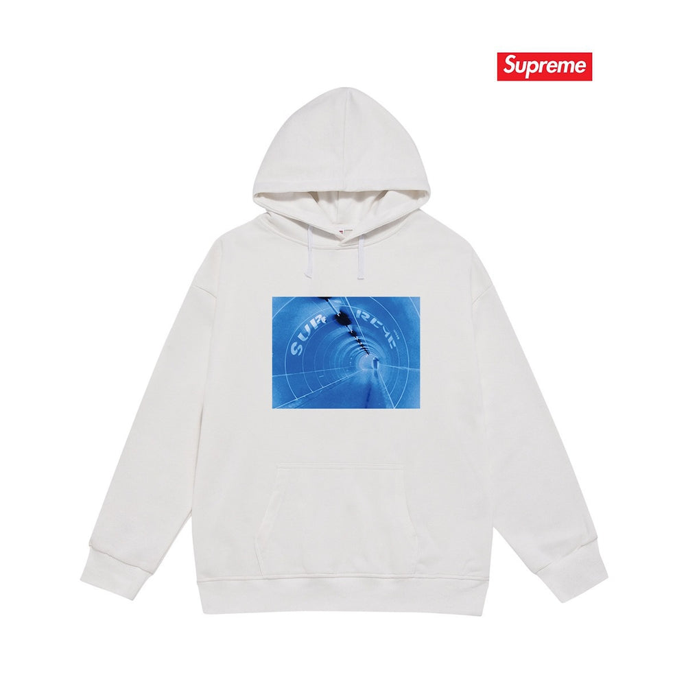 Cross border high version trendy brand Supreme letter printed hooded sweatshirt jacket, classic BOX looped hoodie for men and women (32)