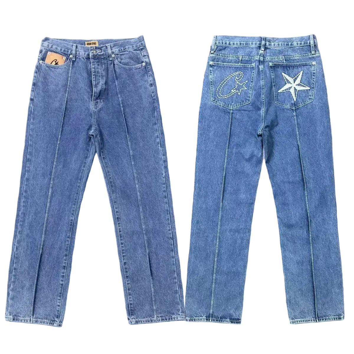 Corteiz Heavyweight Denim Pants Light blue