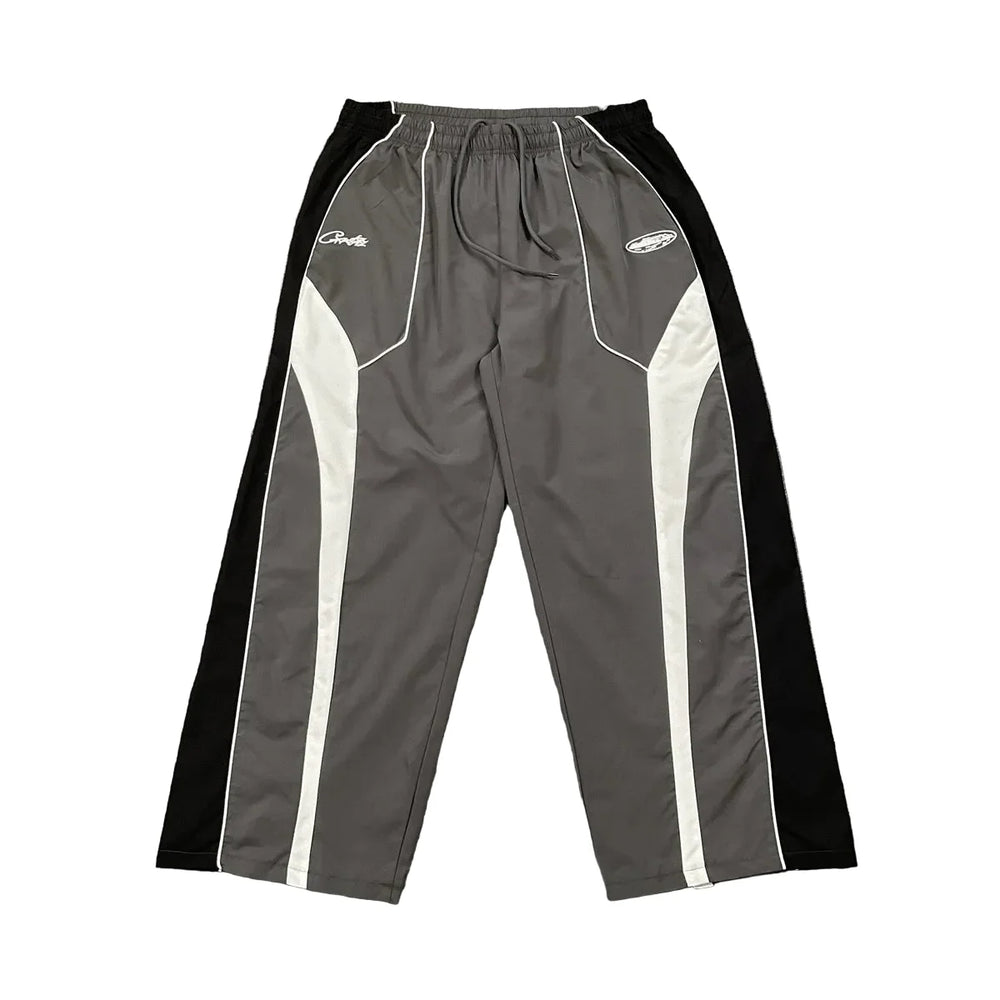 Corteiz Devil's Island sports style spliced contrasting casual pants for men and women, drawstring elastic waisted pants, trendy and versatile (1)