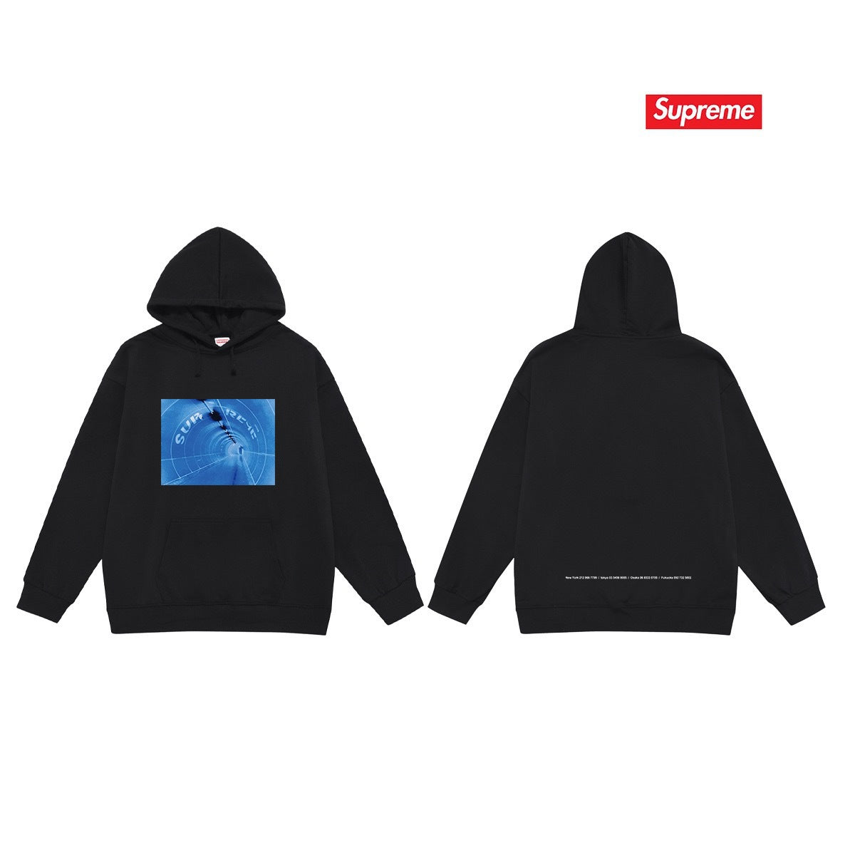 Cross border high version trendy brand Supreme letter printed hooded sweatshirt jacket, classic BOX looped hoodie for men and women (31)