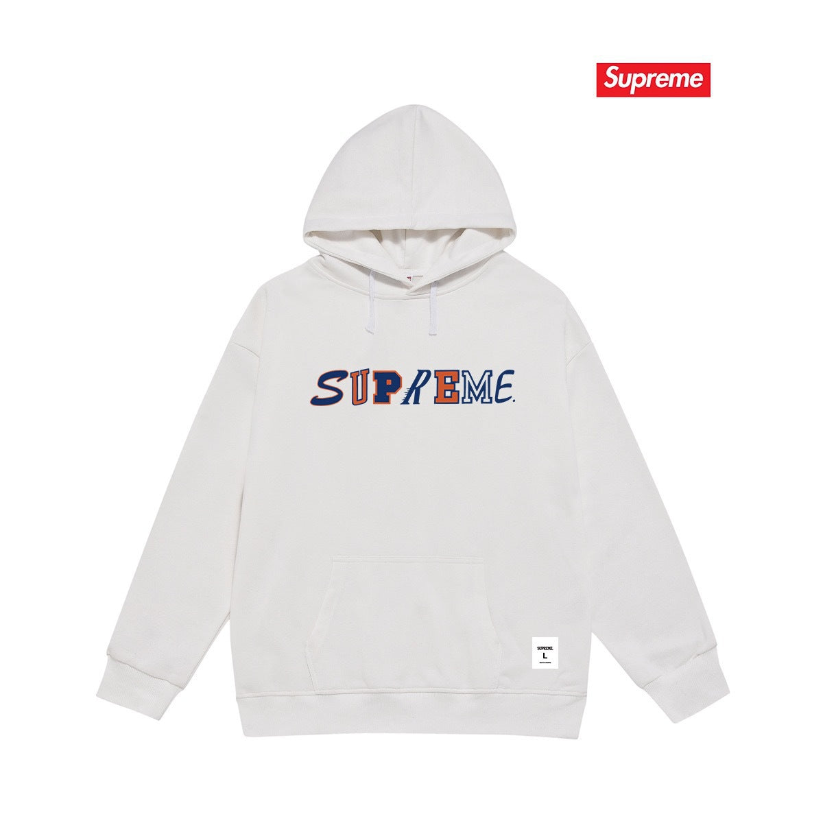 Cross border high version trendy brand Supreme letter printed hooded sweatshirt jacket, classic BOX looped hoodie for men and women (50)