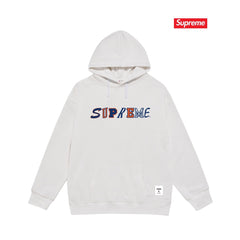Cross border high version trendy brand Supreme letter printed hooded sweatshirt jacket, classic BOX looped hoodie for men and women (50)