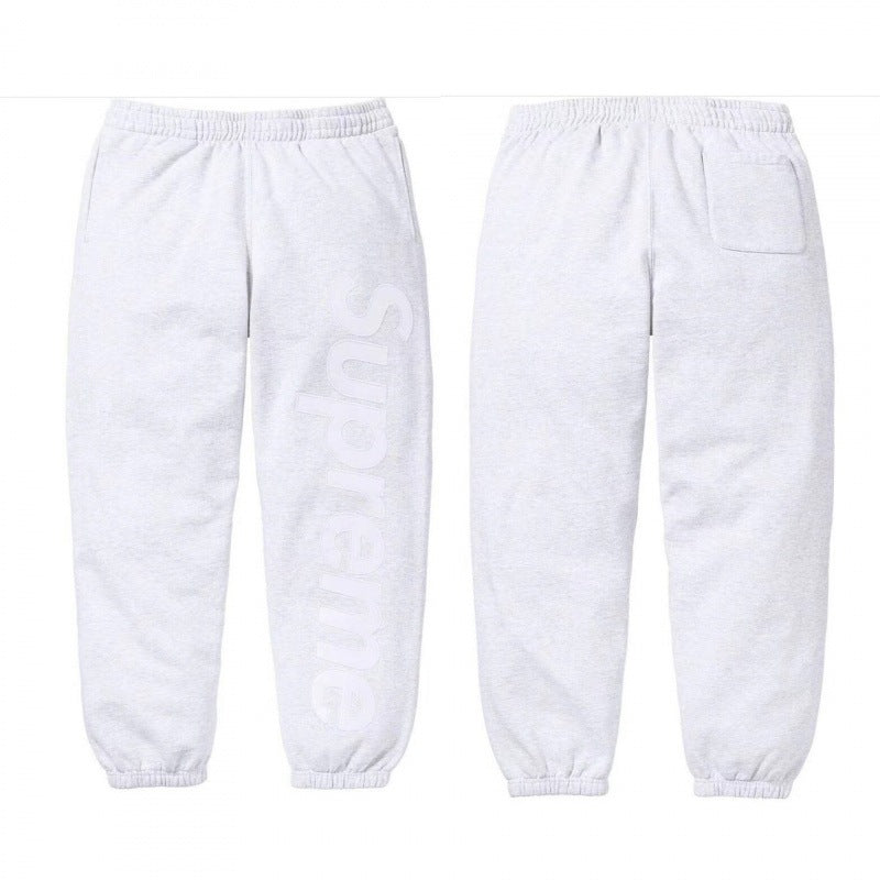 SUPREME Trendy SWEATPANTS Street Street Trendy Men's Loose Velvet Waist Pants Leg Tight Sports Pants Casual (11)