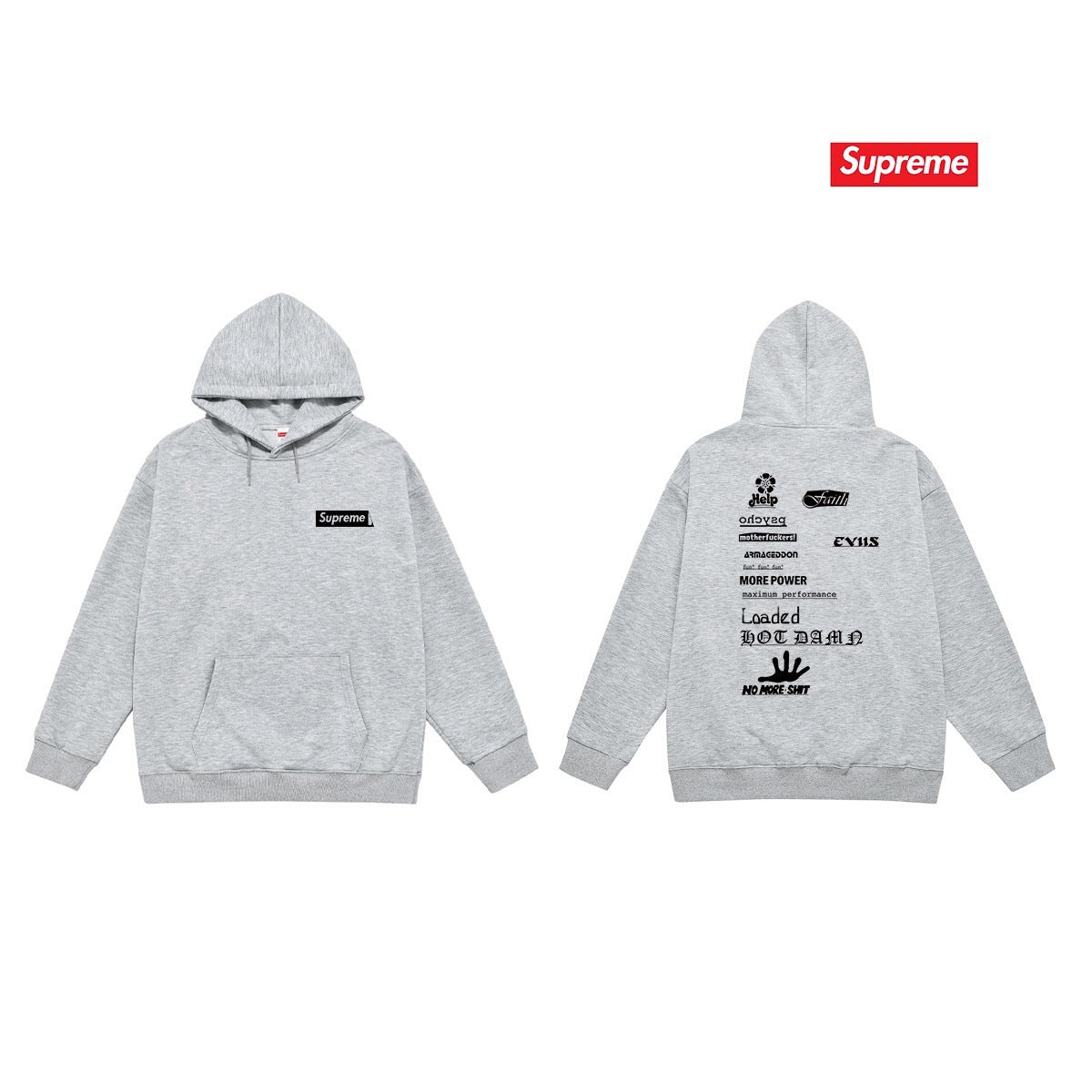Cross border high version trendy brand Supreme letter printed hooded sweatshirt jacket, classic BOX looped hoodie for men and women (15)