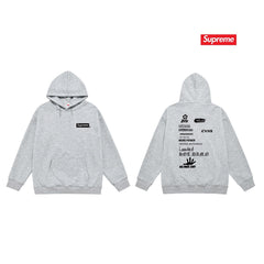 Cross border high version trendy brand Supreme letter printed hooded sweatshirt jacket, classic BOX looped hoodie for men and women (15)
