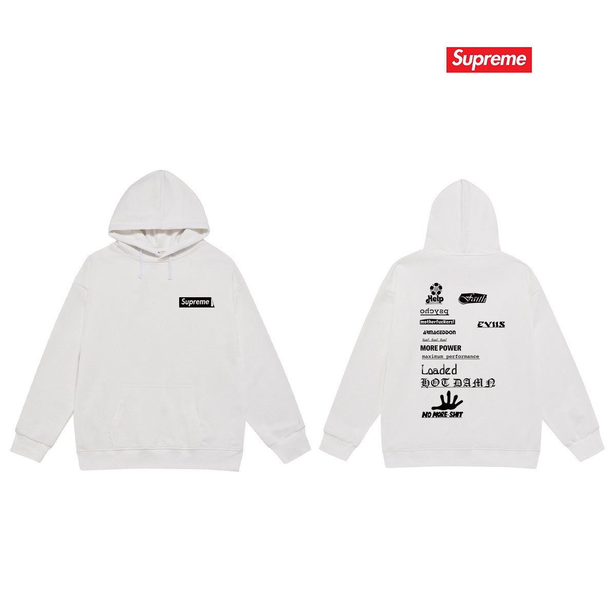 Cross border high version trendy brand Supreme letter printed hooded sweatshirt jacket, classic BOX looped hoodie for men and women (14)