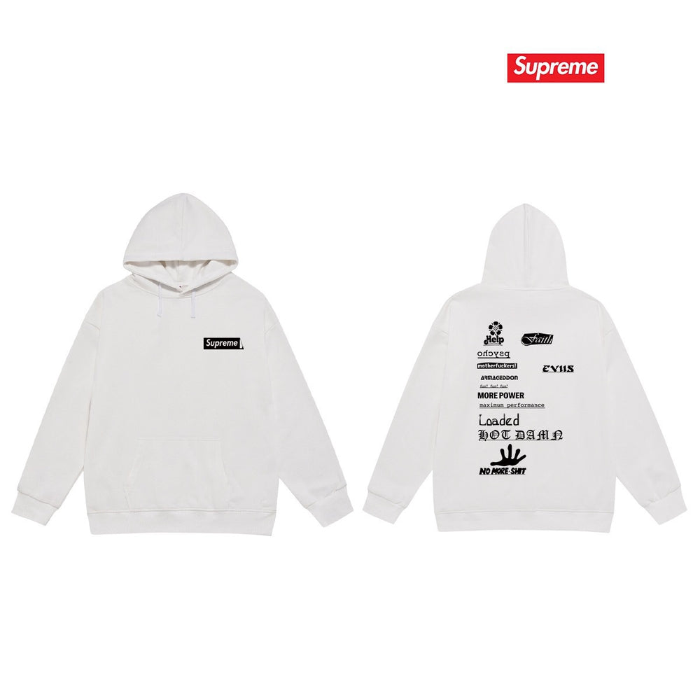 Cross border high version trendy brand Supreme letter printed hooded sweatshirt jacket, classic BOX looped hoodie for men and women (14)