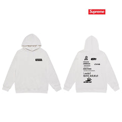 Cross border high version trendy brand Supreme letter printed hooded sweatshirt jacket, classic BOX looped hoodie for men and women (14)
