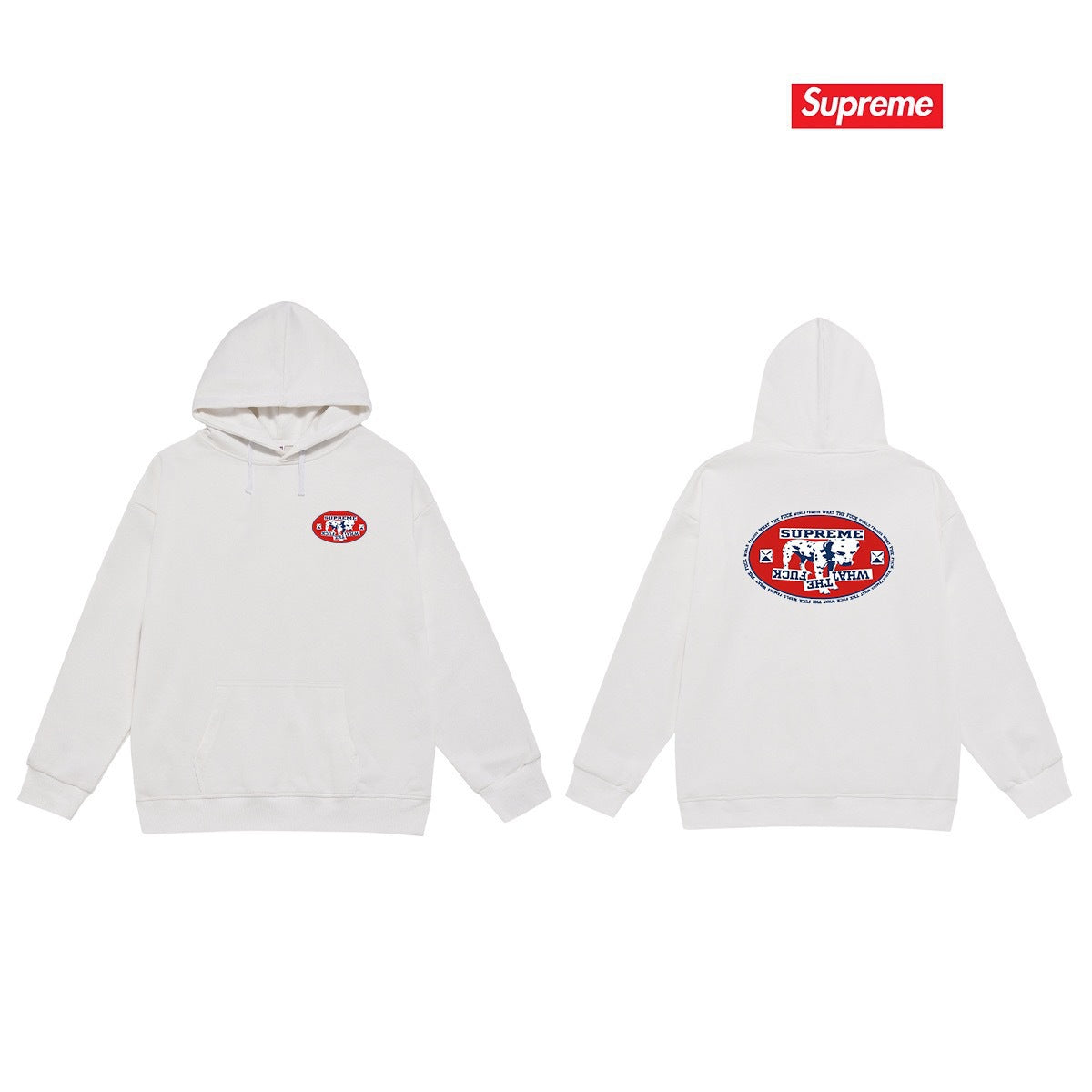 Cross border high version trendy brand Supreme letter printed hooded sweatshirt jacket, classic BOX looped hoodie for men and women (65)
