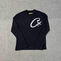 Corteiz Devil's Island Classic Pentagram Print Splicing Embroidered Alphabet Men's and Women's Base Shirt Long Sleeve T-shirt (5)
