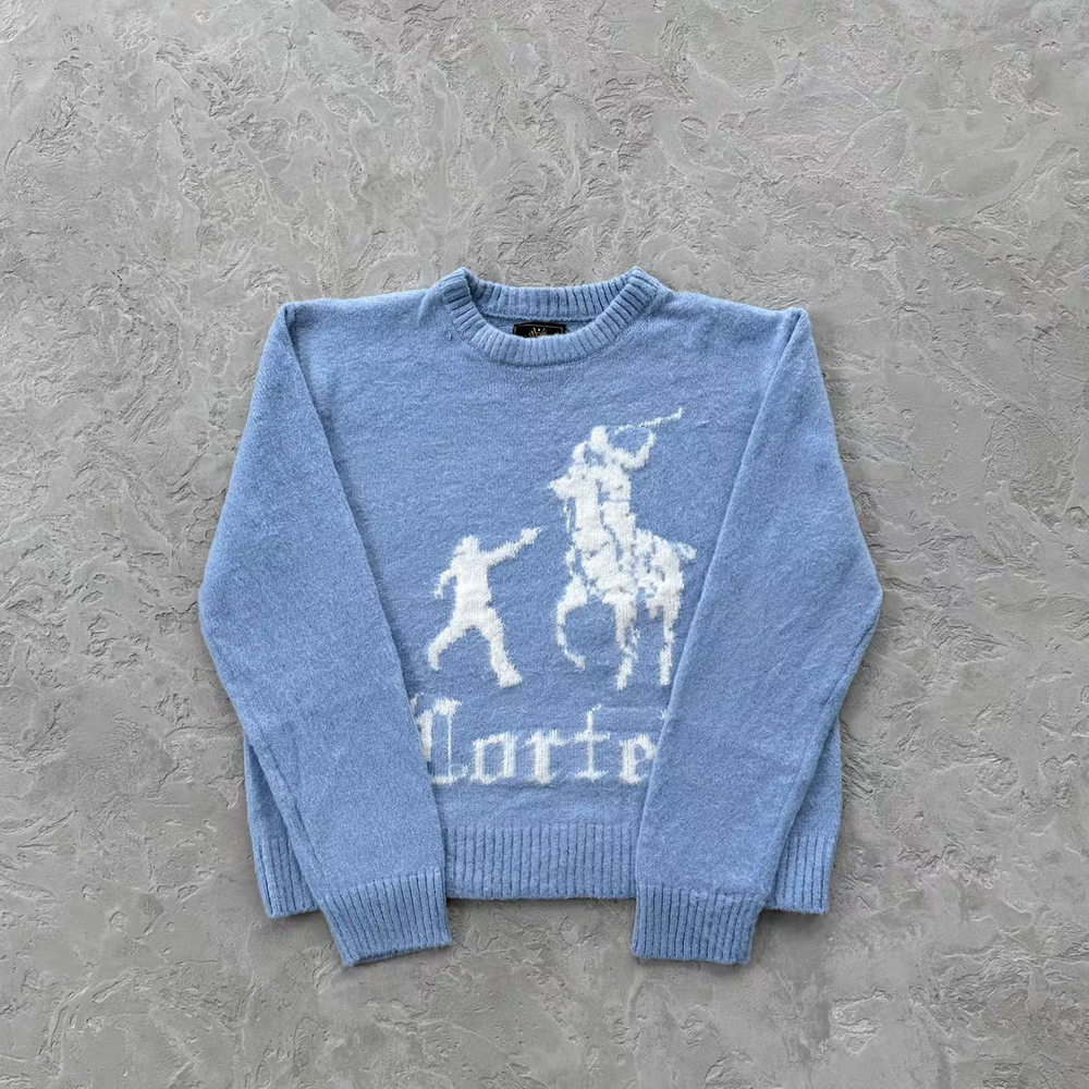 Corteiz Vibe European American cross-border personalized street Y2K loose pullover sweater round neck knit sweater ins (6)