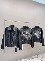 ERD “Battle Scene” Embroidered Leather Jacket