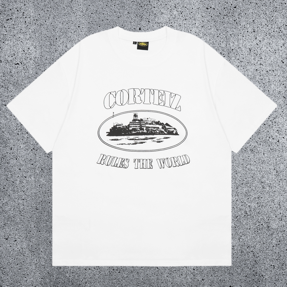 CORTEIZ Devil's Island Short sleeved Cotton Round Neck Printed American Street Loose T-shirt 2024 Spring New INS Trendy Brand (1)