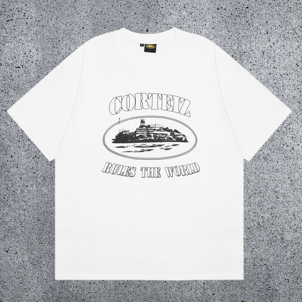 CORTEIZ Devil's Island Short sleeved Cotton Round Neck Printed American Street Loose T-shirt 2024 Spring New INS Trendy Brand (1)