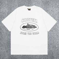 CORTEIZ Devil's Island Short sleeved Cotton Round Neck Printed American Street Loose T-shirt 2024 Spring New INS Trendy Brand (1)