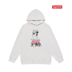 Cross border high version trendy brand Supreme letter printed hooded sweatshirt jacket, classic BOX looped hoodie for men and women (47)