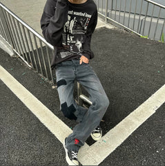 ERD 24FW Melancholic Rich Second Generation Black Corduroy Patch Damaged Embroidered Party Pants