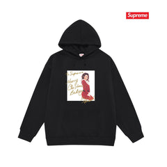 Cross border high version trendy brand Supreme letter printed hooded sweatshirt jacket, classic BOX looped hoodie for men and women (58)