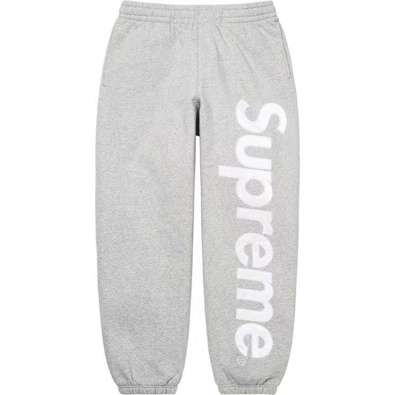 SUPREME Trendy SWEATPANTS Street Street Trendy Men's Loose Velvet Waist Pants Leg Tight Sports Pants Casual (5)