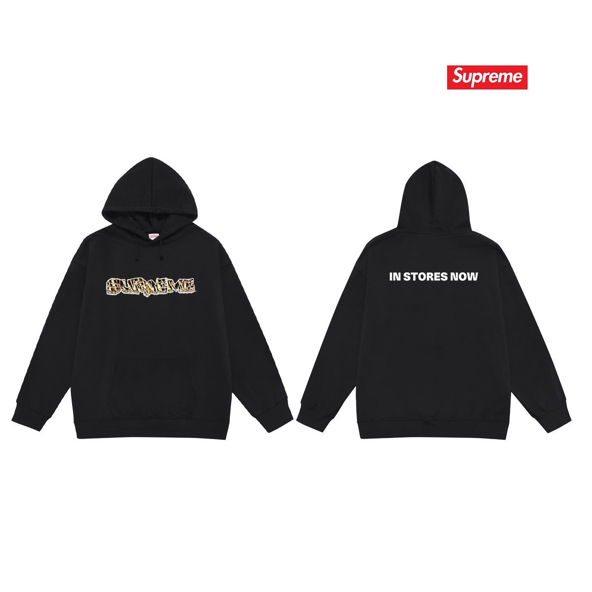 Cross border high version trendy brand Supreme letter printed hooded sweatshirt jacket, classic BOX looped hoodie for men and women (1)