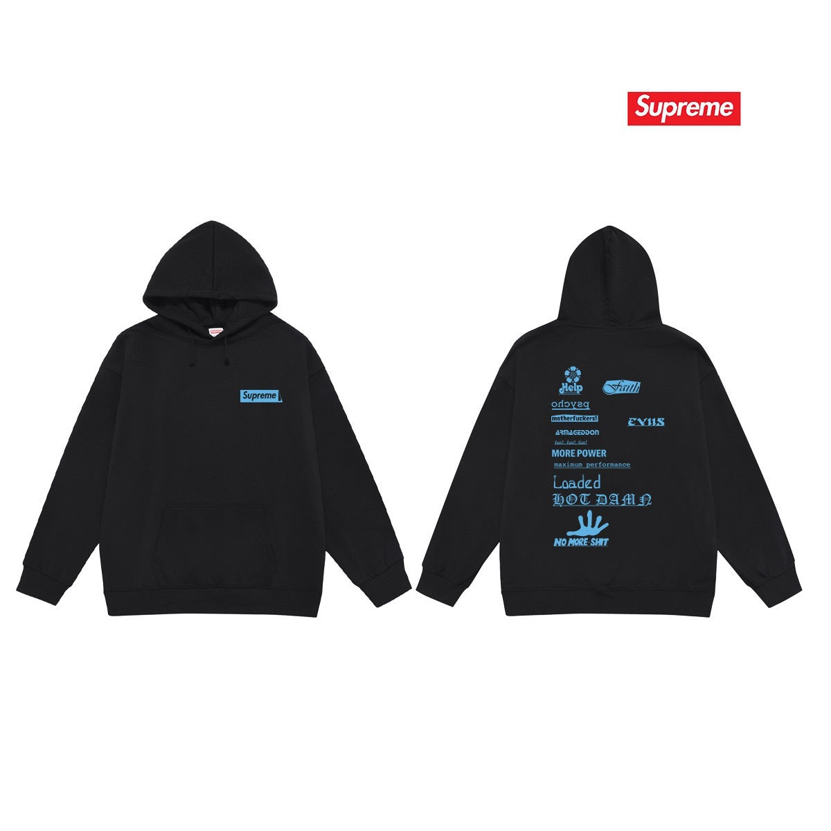 Cross border high version trendy brand Supreme letter printed hooded sweatshirt jacket, classic BOX looped hoodie for men and women (13)