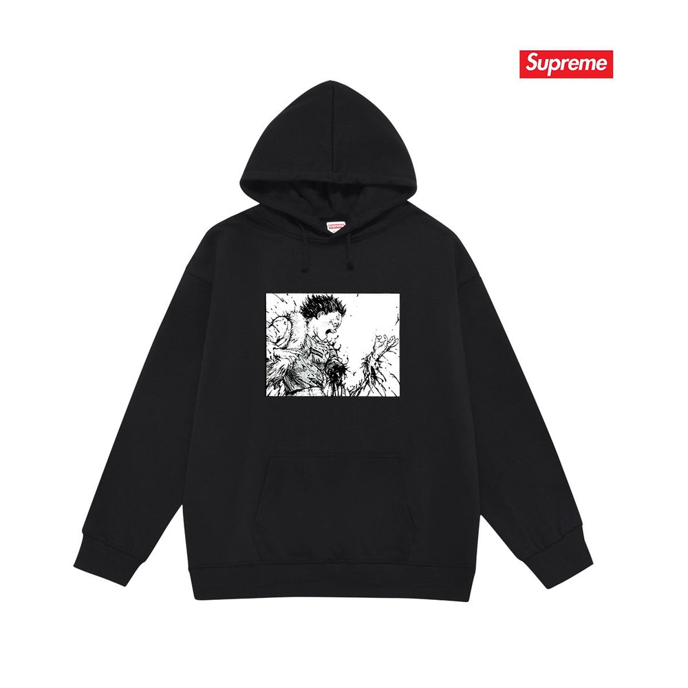 Cross border high version trendy brand Supreme letter printed hooded sweatshirt jacket, classic BOX looped hoodie for men and women (40)