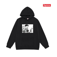 Cross border high version trendy brand Supreme letter printed hooded sweatshirt jacket, classic BOX looped hoodie for men and women (40)