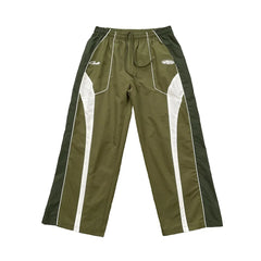 Corteiz Devil's Island sports style spliced contrasting casual pants for men and women, drawstring elastic waisted pants, trendy and versatile (3)