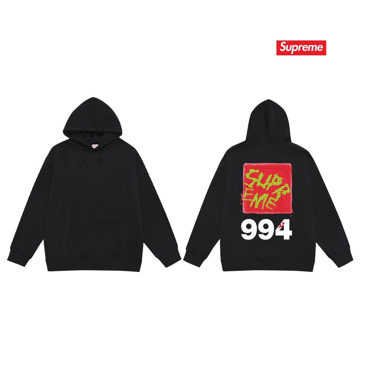 Cross border high version trendy brand Supreme letter printed hooded sweatshirt jacket, classic BOX looped hoodie for men and women (7)