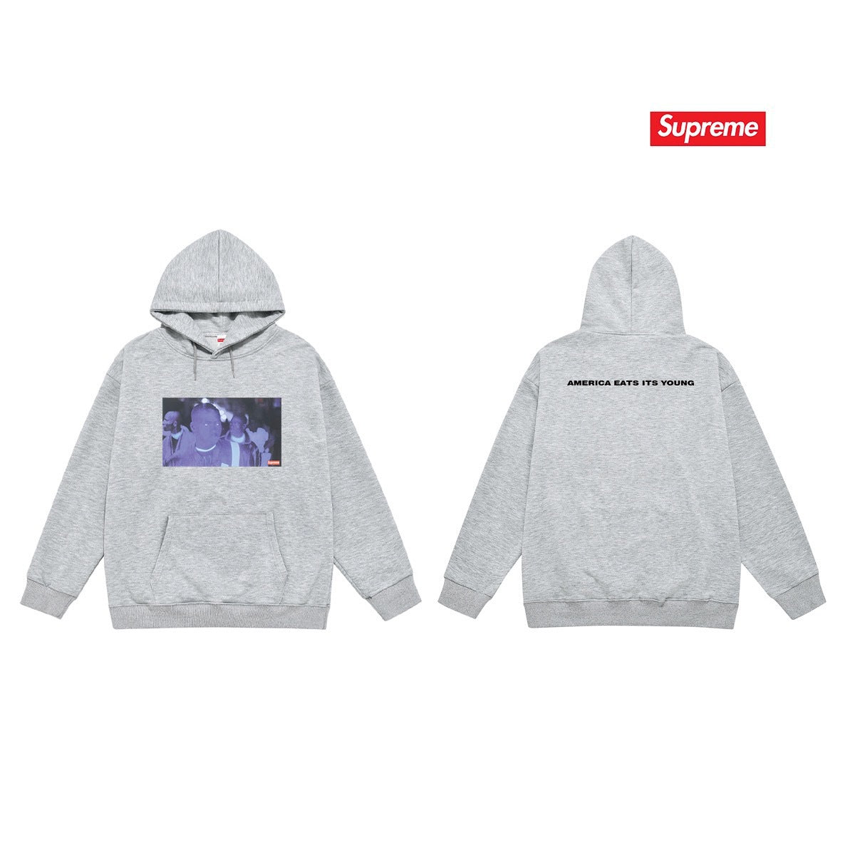 Cross border high version trendy brand Supreme letter printed hooded sweatshirt jacket, classic BOX looped hoodie for men and women (24)