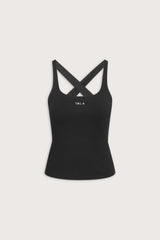 SkinLuxe Cross Back Vest - Shadow Black