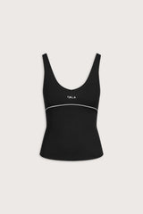 SkinLuxe Contrast Piping Vest - Shadow Black