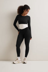 Multiway Long Sleeve Tie Top - Shadow Black