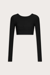 Multiway Long Sleeve Tie Top - Shadow Black